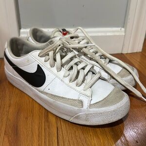 Women's White and Black Nike Blazers